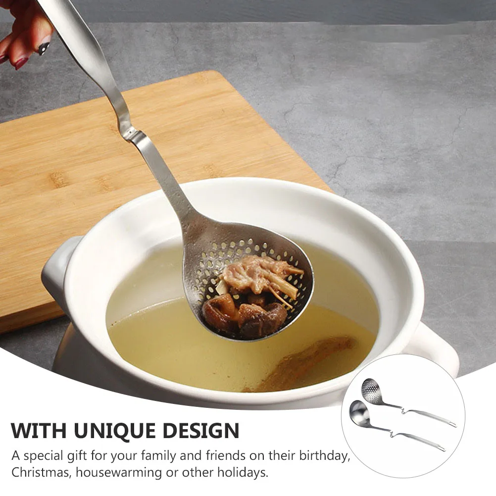 2Pcs Stainless Steel Wall Spoon Slotted Ladle Soup Skimmer Kitchen Cooking Tool Set Hanging Hot Pot Scoop Fondue Pan Strainer
2Pcs Stainless Steel Wall Spoon Slotted Ladle Soup Skimmer Kitchen Cooking Tool Set Hanging Hot Pot Scoop Fondue Pan Strainer