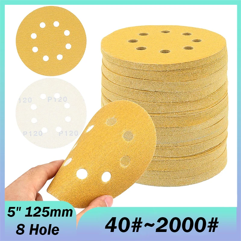 5” 125mm 8 Holes Sanding Discs Alumina Sandpaper 40-1000 Grit Hook & Loop Backing Pads For Electric Drill Grinder Rotary Tools
5” 125mm 8 Holes Sanding Discs Alumina Sandpaper 40-1000 Grit Hook & Loop Backing Pads For Electric Drill Grinder Rotary Tools