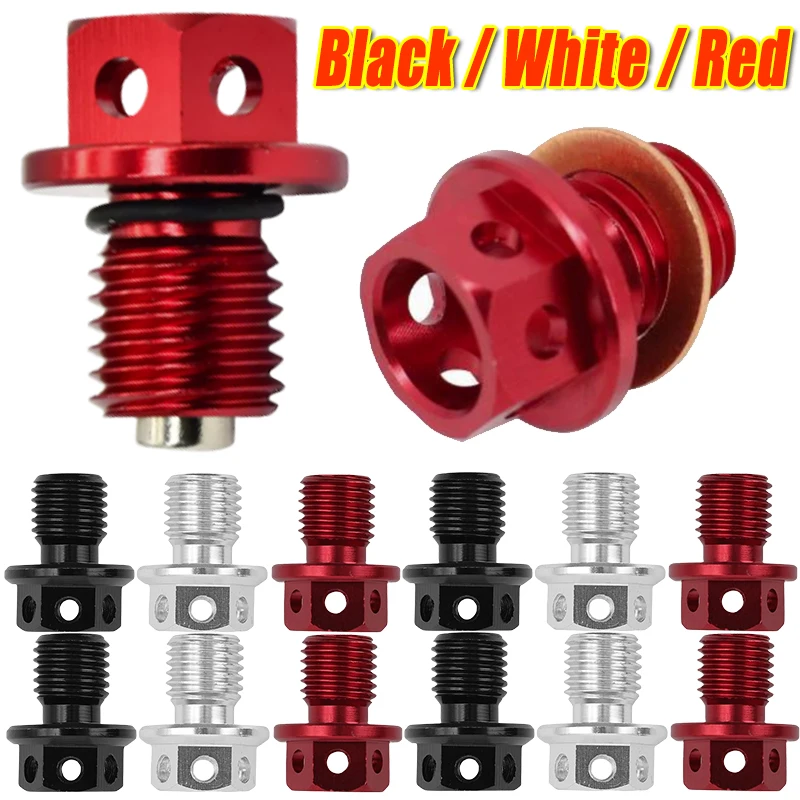 Motorcycle Magnetic Oil Drain Plug Black / White / Red Strong Magnet Engine Sump Bolt Adsorb Metal Shavings Oil Pan Screws
Motorcycle Magnetic Oil Drain Plug Black / White / Red Strong Magnet Engine Sump Bolt Adsorb Metal Shavings Oil Pan Screws