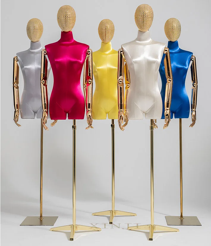 Fashion Style New Velvet Cover Female Mannequin Fabric Dressmaking Model Golden Hand For Display
Fashion Style New Velvet Cover Female Mannequin Fabric Dressmaking Model Golden Hand For Display