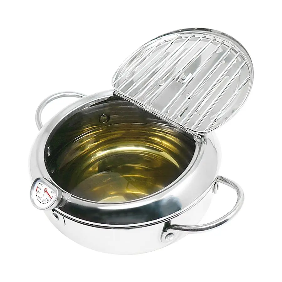 Фритюрница 3,4 л, из нержавеющей стали 304, с термометром (фаренгейты) и решеткой для слива масла, для темпуры и чипсов
Фритюрница 3,4 л, из нержавеющей стали 304, с термометром (фаренгейты) и решеткой для слива масла, для темпуры и чипсов