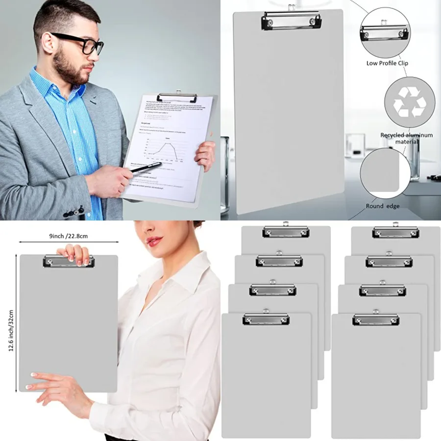 8 Pieces Clipboard Bulks Metal Clipboard Aluminum Office Low Profile Clip Standard A4 Letter Size Metal Clip Board, Size.5 x 9
8 Pieces Clipboard Bulks Metal Clipboard Aluminum Office Low Profile Clip Standard A4 Letter Size Metal Clip Board, Size.5 x 9