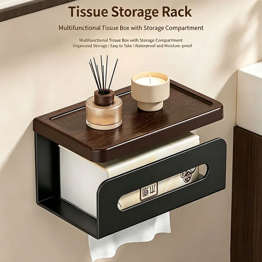 1PCS Walnut Wood Color Toilet Paper Holder No-Drill Bathroom Tissue Box with Hand Towel Storage Rack for Washroom
1PCS Walnut Wood Color Toilet Paper Holder No-Drill Bathroom Tissue Box with Hand Towel Storage Rack for Washroom