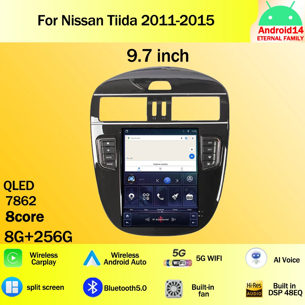 9.7 inch For Nissan Tiida 2011 - 2015 Android 14 Car Radio Multimedia Video Player GPS wireless android Auto navigation WIFI 4G
9.7 inch For Nissan Tiida 2011 - 2015 Android 14 Car Radio Multimedia Video Player GPS wireless android Auto navigation WIFI 4G