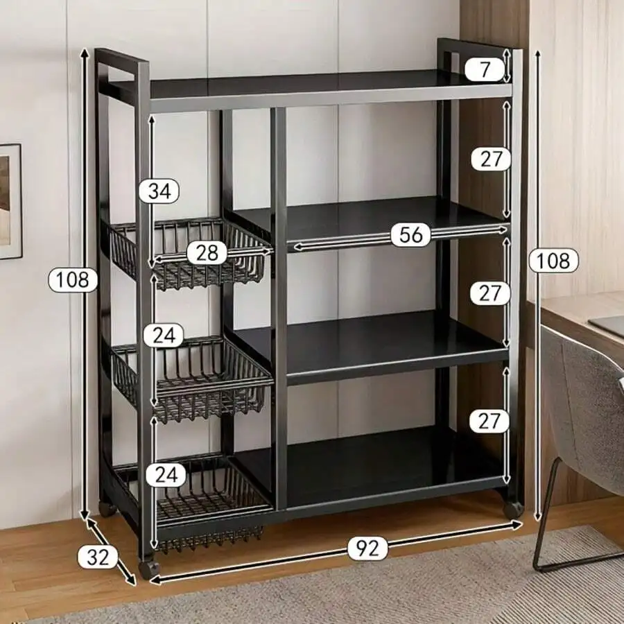 Kitchen Storage Shelf With Mesh Baskets, Versatile Rolling Mesh Basket Storage Unit, Standing Shelf For Kitchen Veggies & Suppli
Kitchen Storage Shelf With Mesh Baskets, Versatile Rolling Mesh Basket Storage Unit, Standing Shelf For Kitchen Veggies & Suppli