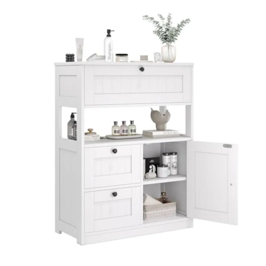 Bathroom Cabinet, Modern Bathroom Floor Storage Cabinet Organizer with 1 Door and 3 Drawers, Freestanding Cupboard for Kitchen/
Bathroom Cabinet, Modern Bathroom Floor Storage Cabinet Organizer with 1 Door and 3 Drawers, Freestanding Cupboard for Kitchen/