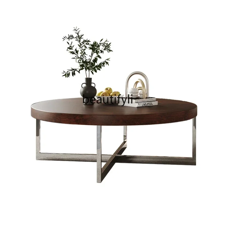 Medieval style coffee table Japanese style modern simple round coffee table living room household coffee table 
Medieval style coffee table Japanese style modern simple round coffee table living room household coffee table