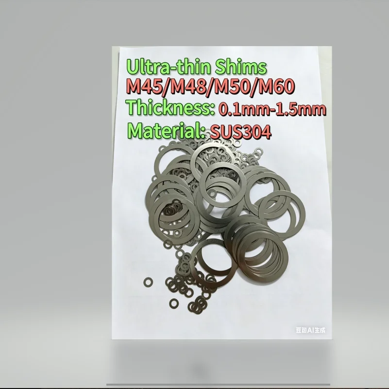 M45 M48 M50 M60 DIN988 SUS304 Stainless Steel Adjusting Shim Washers Ultra-thin Plain Washer Flat Large Gaskets
M45 M48 M50 M60 DIN988 SUS304 Stainless Steel Adjusting Shim Washers Ultra-thin Plain Washer Flat Large Gaskets