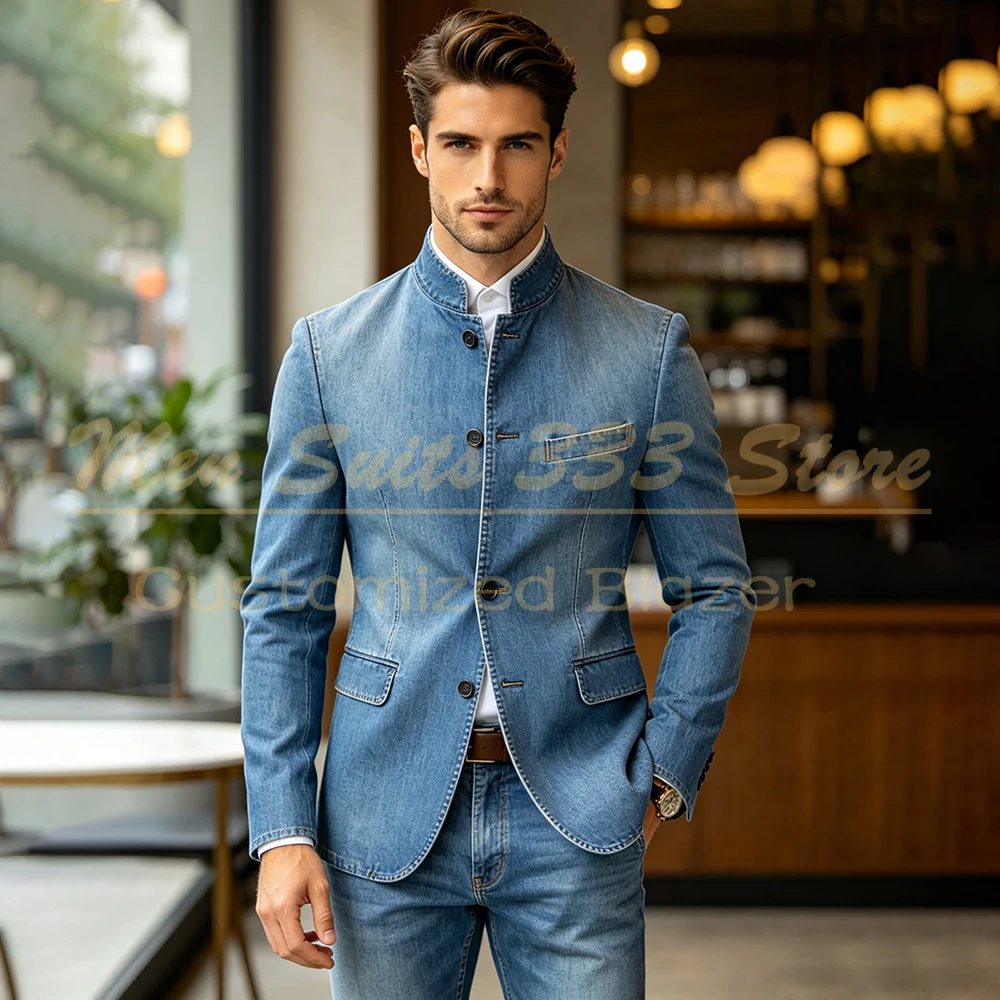 Bespoke Men's Suits Smart Casual Slim Fit Blazer Denim Customized 2 Piece Jacket Pants High Quality Outfits Clothing
Bespoke Men's Suits Smart Casual Slim Fit Blazer Denim Customized 2 Piece Jacket Pants High Quality Outfits Clothing
