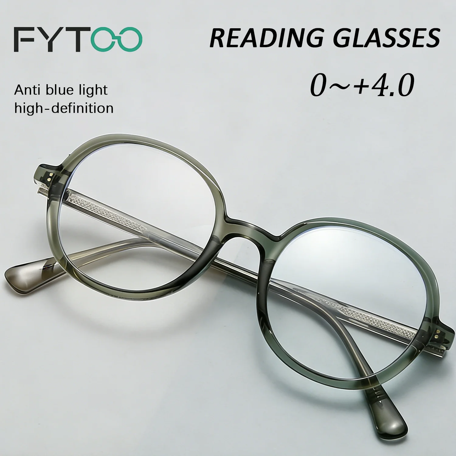 Multifocal Reading Glasses, Transparent Green TR Round Frames, Blue Light Blocking. Ideal for daily reading and office use
Multifocal Reading Glasses, Transparent Green TR Round Frames, Blue Light Blocking. Ideal for daily reading and office use