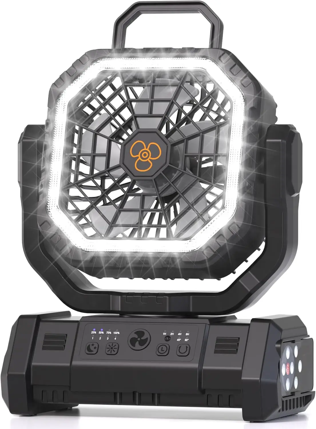 Rechargeable Portable Fan with LED Light, Remote Control, 4 Speeds, Timer, USB C for Camping Travel
Rechargeable Portable Fan with LED Light, Remote Control, 4 Speeds, Timer, USB C for Camping Travel