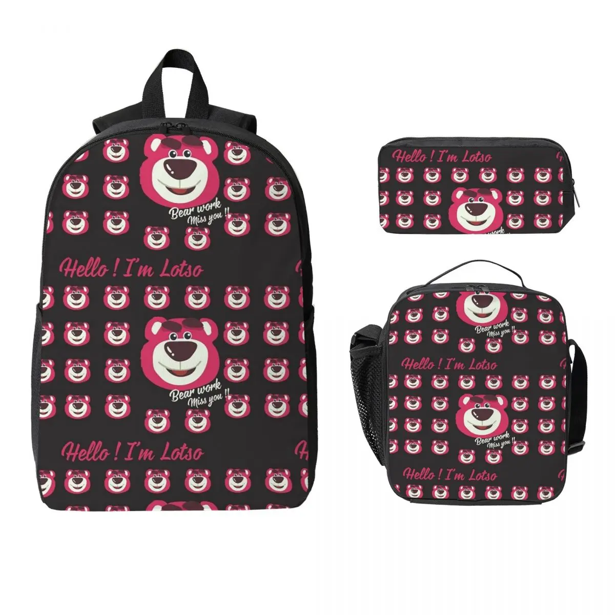 Lotso Huggin-Strawberry Bear Backpack Boys Girls BookBag School Bag Laptop Shoulder Bags 3ps Insulated Lunch Bag Pencil Case
Lotso Huggin-Strawberry Bear Backpack Boys Girls BookBag School Bag Laptop Shoulder Bags 3ps Insulated Lunch Bag Pencil Case