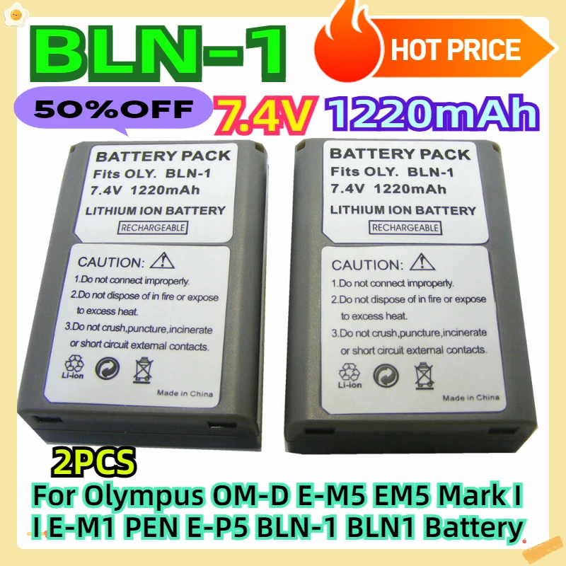 For Olympus OM-D E-M5 EM5 Mark II E-M1 PEN E-P5 BLN-1 BLN1 Battery 2pcs
For Olympus OM-D E-M5 EM5 Mark II E-M1 PEN E-P5 BLN-1 BLN1 Battery 2pcs