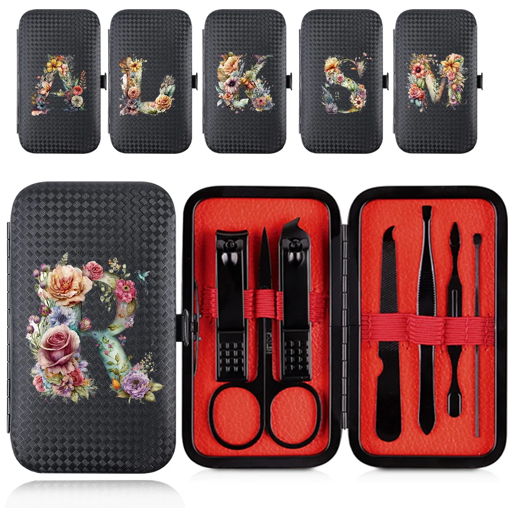 7Pcs Stainless Steel Nail Clipper Kit Portable Manicure Set Pocket Pedicure Care Tool Case Daily Organizer Floral Letter Pattern
7Pcs Stainless Steel Nail Clipper Kit Portable Manicure Set Pocket Pedicure Care Tool Case Daily Organizer Floral Letter Pattern