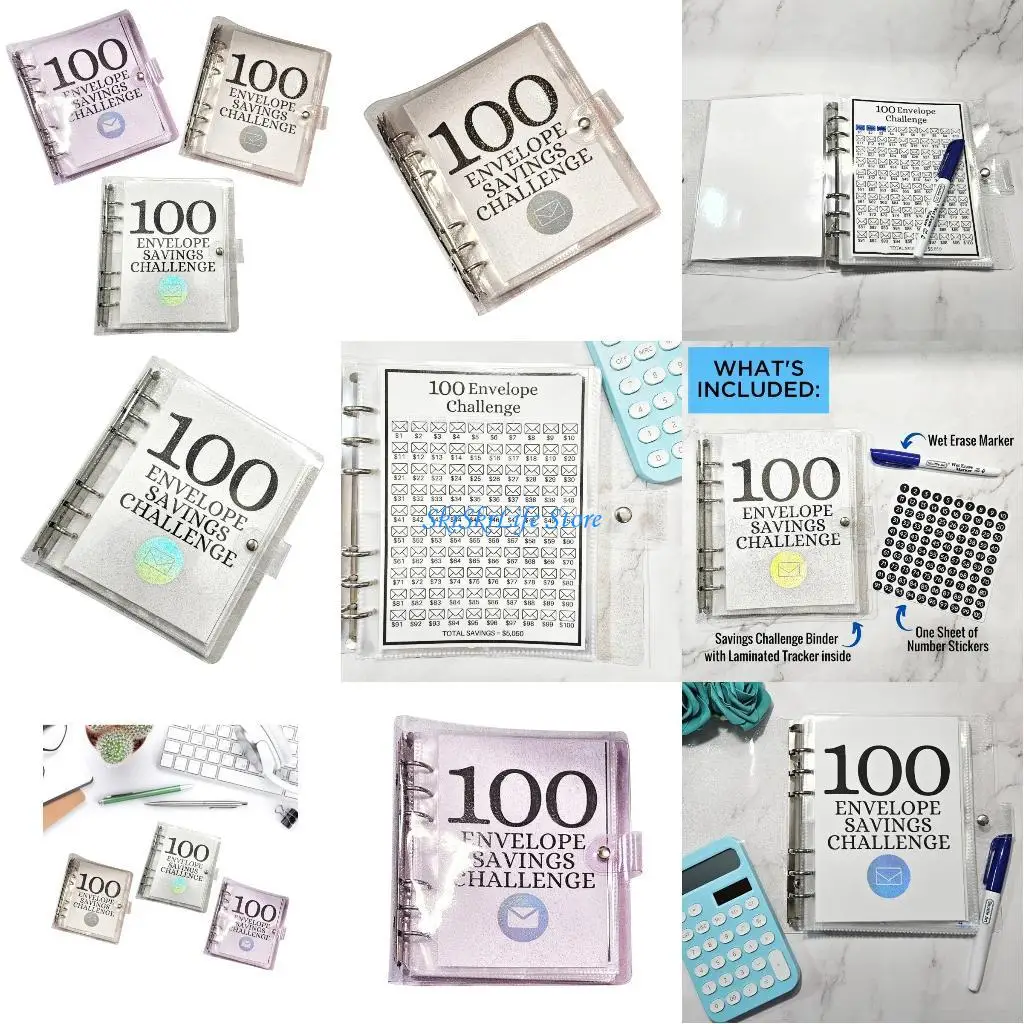 E65E Refillable Budget Binder with Cash Envelopes & 1-100 Numbered Stickers, Budget Planner Binder Journal for Saving Money
E65E Refillable Budget Binder with Cash Envelopes & 1-100 Numbered Stickers, Budget Planner Binder Journal for Saving Money