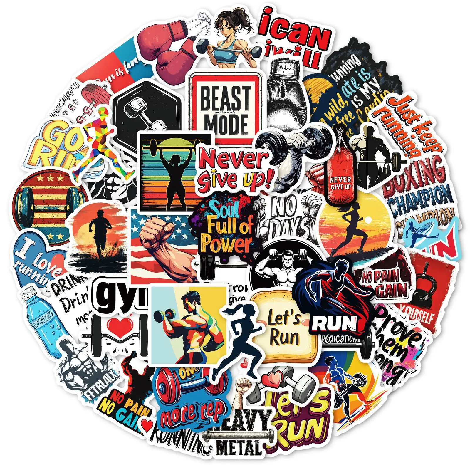 50Pcs HD Fitness Theme Stickers Pack No Repeat Waterproof DIY for Phone Laptop Suitcase Cup Coffee Maker Scooter Surfboard Decsl
50Pcs HD Fitness Theme Stickers Pack No Repeat Waterproof DIY for Phone Laptop Suitcase Cup Coffee Maker Scooter Surfboard Decsl