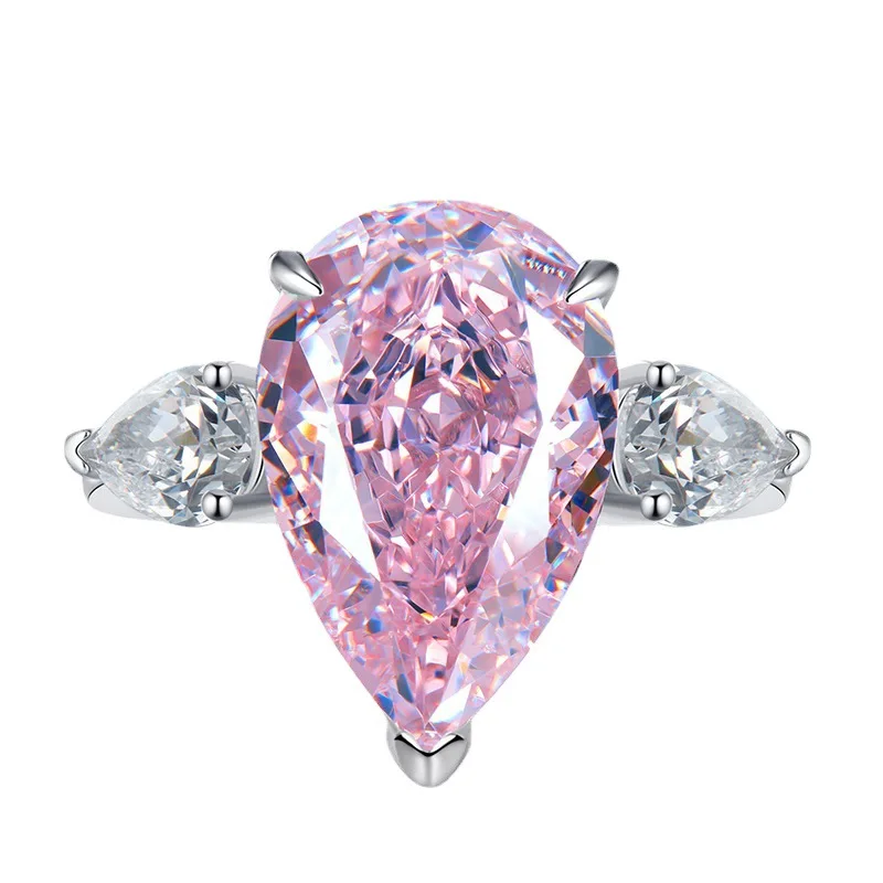 Spring Qiaoer 925 Sterling Silver Water Drop Cut 10*17MM Pink High Carbon Diamond Gemstone Wedding Fine Jewelry Ring for Women
Spring Qiaoer 925 Sterling Silver Water Drop Cut 10*17MM Pink High Carbon Diamond Gemstone Wedding Fine Jewelry Ring for Women