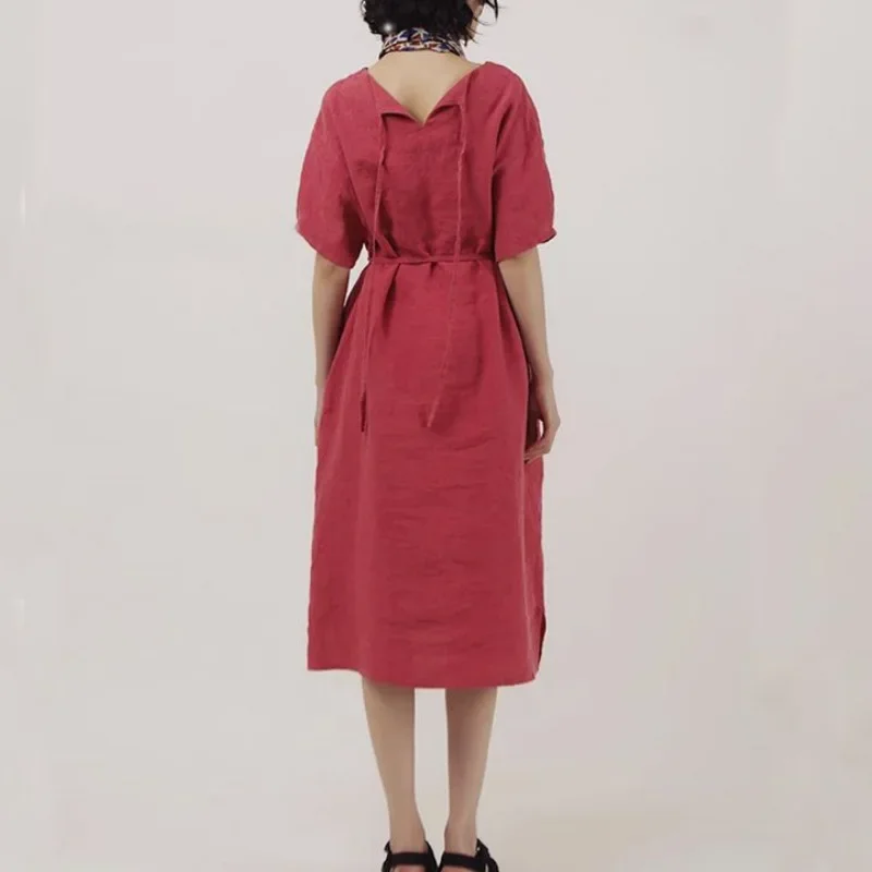Short-sleeved retro over-the-knee casual shirt skirt loose five-point sleeve dress
Short-sleeved retro over-the-knee casual shirt skirt loose five-point sleeve dress