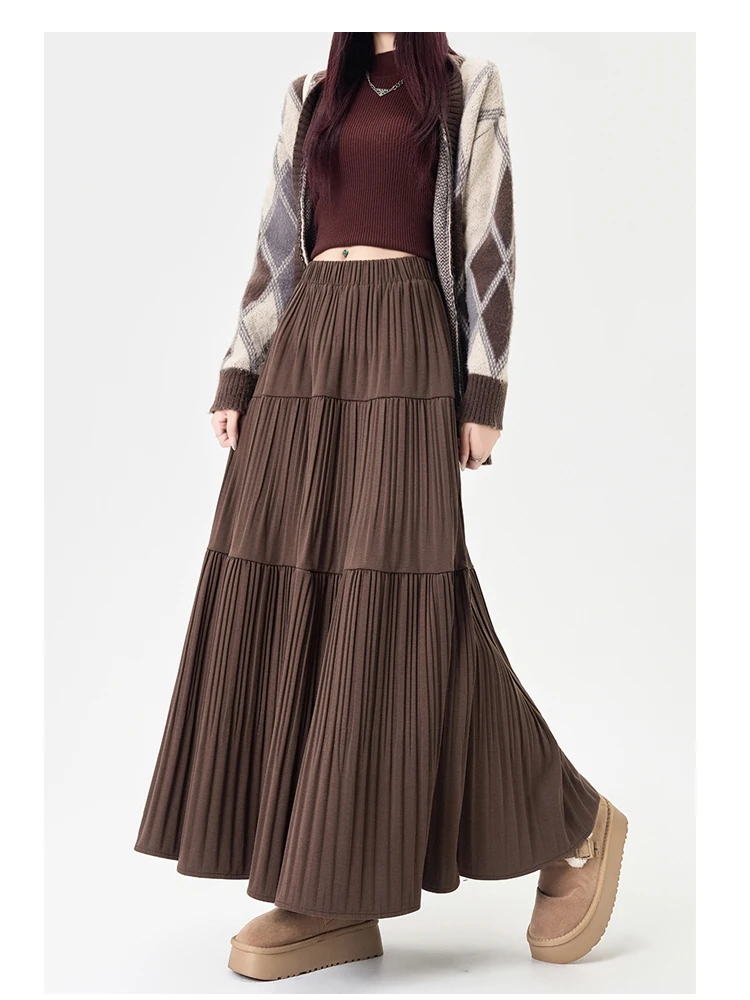 Women Skirt Autumn/Winter Vintage Cake Tiered Puff Frill A-Line Loose Fit Flared Long Skirt Midi Faldas Female SK065
Women Skirt Autumn/Winter Vintage Cake Tiered Puff Frill A-Line Loose Fit Flared Long Skirt Midi Faldas Female SK065
