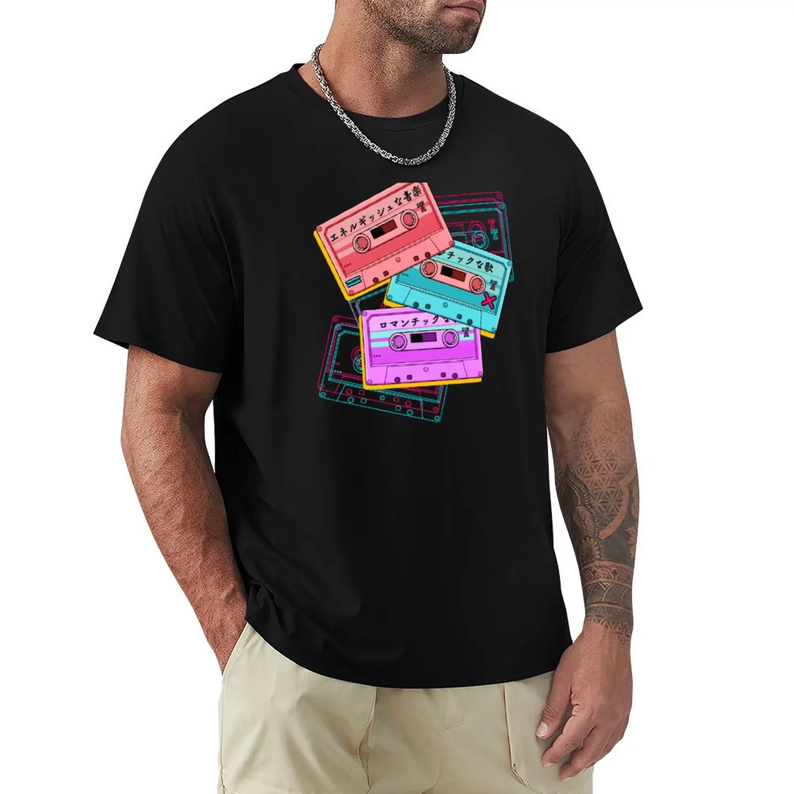 Japanese Version: The cute set of retro mixtapes (80s, 90s style) on the black background T-Shirt designer shirts Men's clothing
Japanese Version: The cute set of retro mixtapes (80s, 90s style) on the black background T-Shirt designer shirts Men's clothing