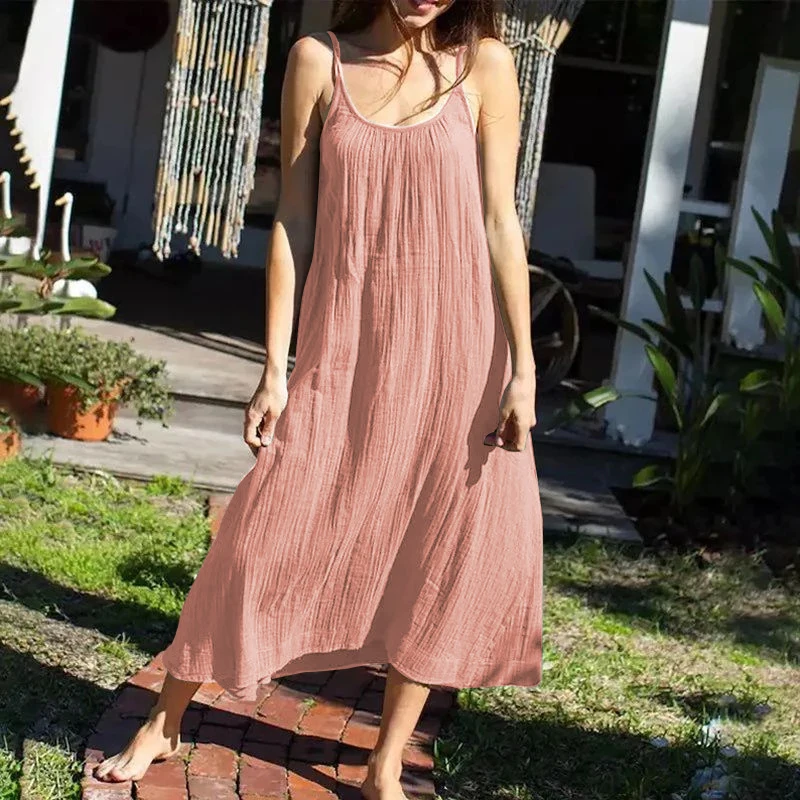 Original Muslin 100% Cotton Summer Dress Loose Green Dress Sleeveless Maix Long Dress Sexy Women's Suit Daily Casual Sundress
Original Muslin 100% Cotton Summer Dress Loose Green Dress Sleeveless Maix Long Dress Sexy Women's Suit Daily Casual Sundress