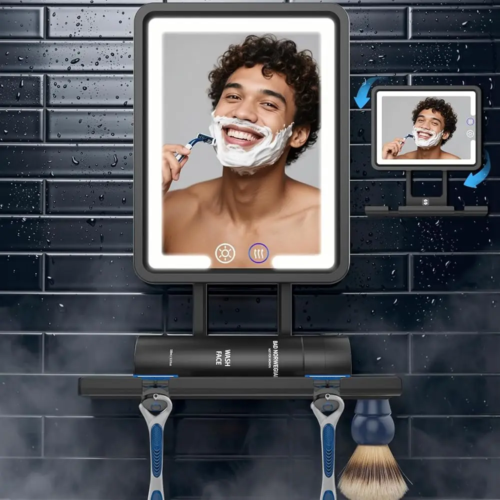 Heated Shower Mirror Fogless for Shaving, 360° Adjustable Lighted Shower Mirror with 3 Color Modes, Rechargeable Anti Fog Sh
Heated Shower Mirror Fogless for Shaving, 360° Adjustable Lighted Shower Mirror with 3 Color Modes, Rechargeable Anti Fog Sh