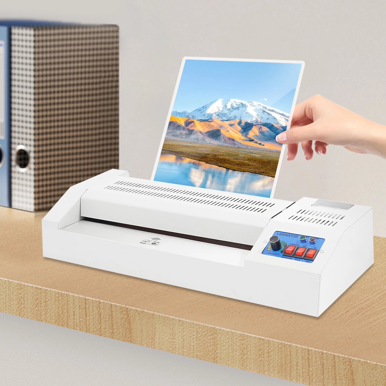 Laminator Machine, Laminator, Presses, 110V 600W A3 A4 Hot and Cold Laminating Machine, Adjustable Temperature, Metal ABS Body, Anti-Collision, Heavy Duty for Office School Document Photo Protection, Waterproof Anti-Fading Coating, Multi-Function
Laminator Machine, Laminator, Presses, 110V 600W A3 A4 Hot and Cold Laminating Machine, Adjustable Temperature, Metal ABS Body, Anti-Collision, Heavy Duty for Office School Document Photo Protection, Waterproof Anti-Fading Coating, Multi-Function