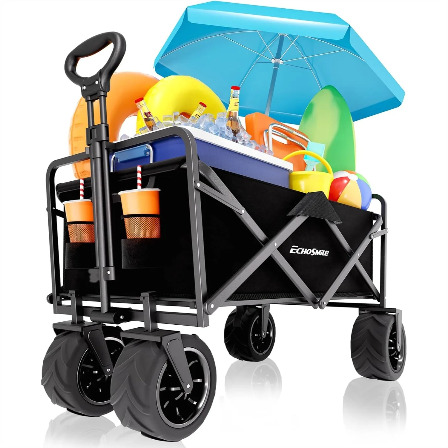 Heavy Duty Collapsible Wagon with Big Wheels for Camping, Grocery, Beach, and All Terrain, 220 Lbs Capacity Folding Utility Cart
Heavy Duty Collapsible Wagon with Big Wheels for Camping, Grocery, Beach, and All Terrain, 220 Lbs Capacity Folding Utility Cart