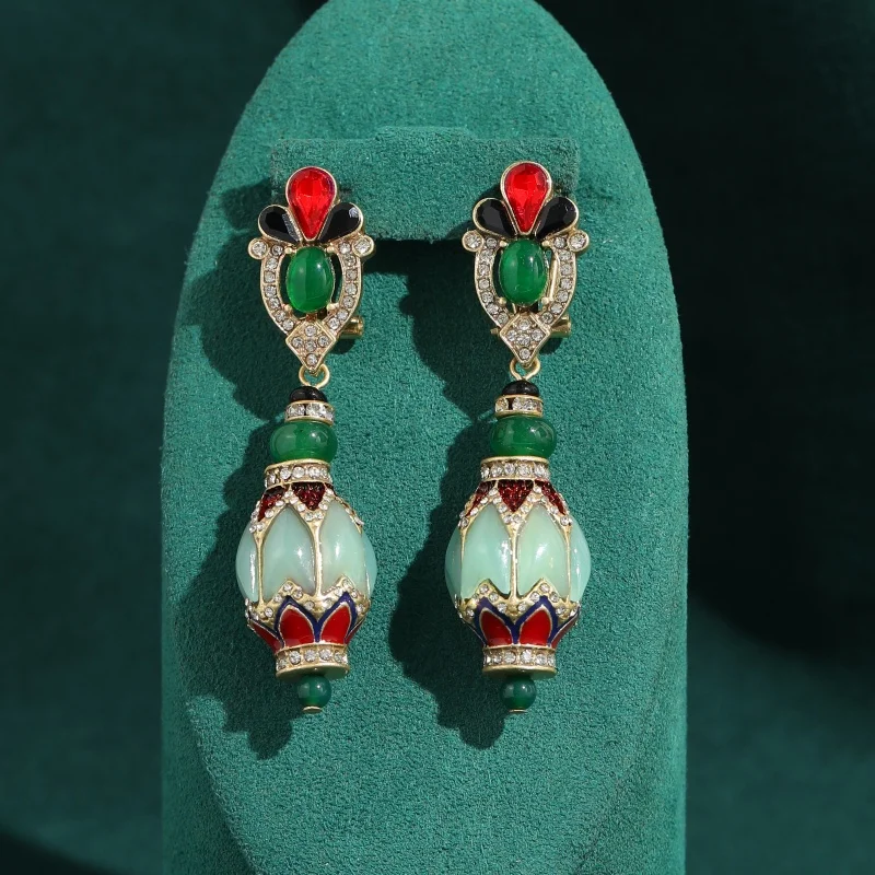 Vintage Green Red Glazed Enamel Ball Earrings For Woman Antique Trendy Art Deco Jewelry Luxury Gold Plated Valentine's Day Gift
Vintage Green Red Glazed Enamel Ball Earrings For Woman Antique Trendy Art Deco Jewelry Luxury Gold Plated Valentine's Day Gift