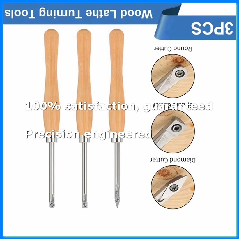 Wood Lathe Chisel Set 3 Pieces Wood Turning Tools Include Square, Round, Diamond Carbide Blades for Wood Turning-A23R
Wood Lathe Chisel Set 3 Pieces Wood Turning Tools Include Square, Round, Diamond Carbide Blades for Wood Turning-A23R