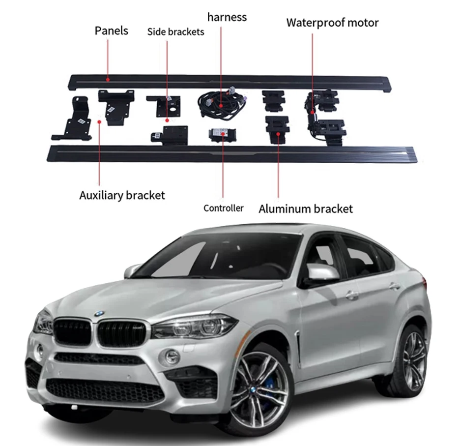 Автоматические выдвижные электрические подножки (пороги) для BMW X6 2012-2019 годов
Автоматические выдвижные электрические подножки (пороги) для BMW X6 2012-2019 годов