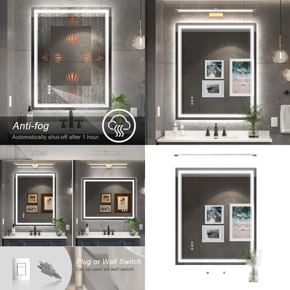 Dimmable 30x36 Inch LED Mirror with Front and Back Lighting, Waterproof Anti-Fog Bathroom Vanity Mirror
Dimmable 30x36 Inch LED Mirror with Front and Back Lighting, Waterproof Anti-Fog Bathroom Vanity Mirror