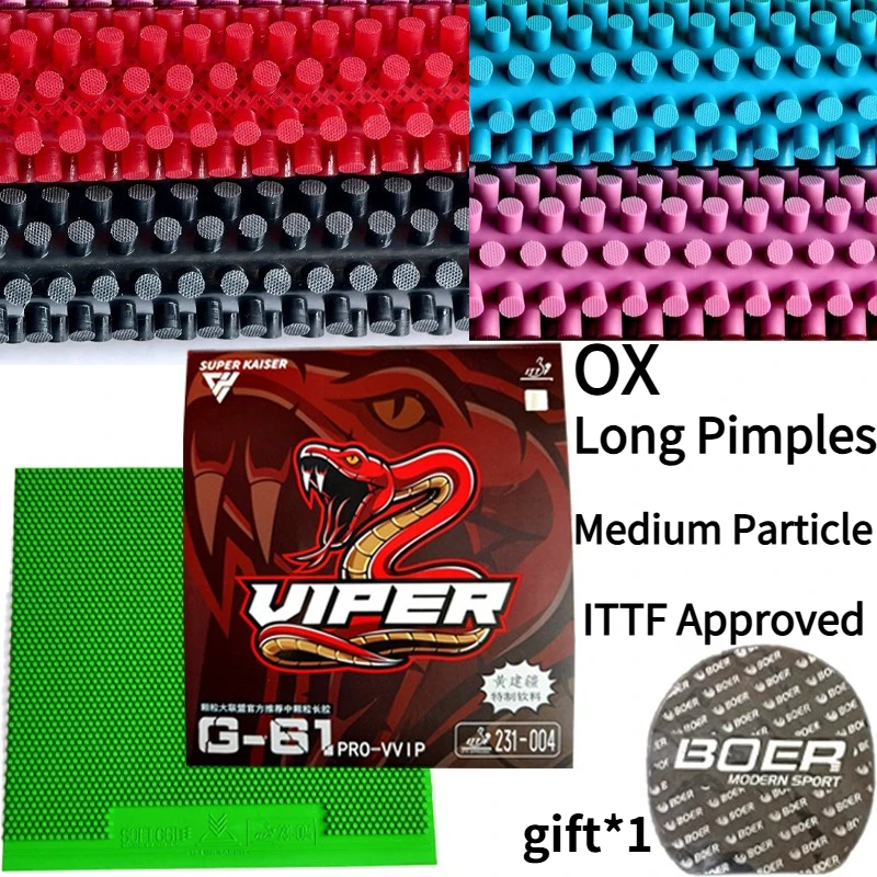 Super Kaiser G-61 PRO-VVIP OX Long Pimples Table Tennis Rubber Medium Particle Ultra-Soft Durable Ping Pong Rubber ITTF Approved
Super Kaiser G-61 PRO-VVIP OX Long Pimples Table Tennis Rubber Medium Particle Ultra-Soft Durable Ping Pong Rubber ITTF Approved