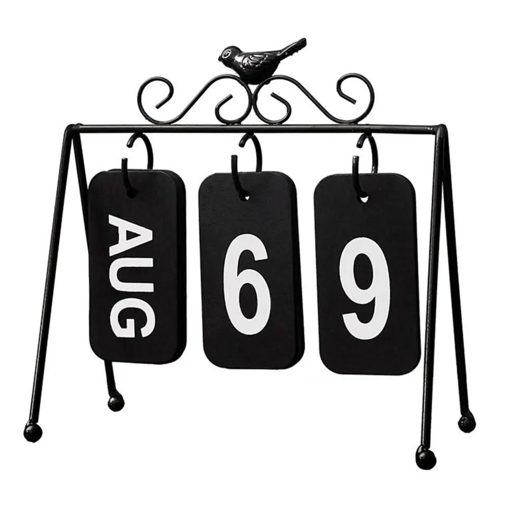 Creative Personalized Iron Calendar Reusable Desktop Calendar Birds Carved Calendar Block for Office Home Decor Table DIY
Creative Personalized Iron Calendar Reusable Desktop Calendar Birds Carved Calendar Block for Office Home Decor Table DIY