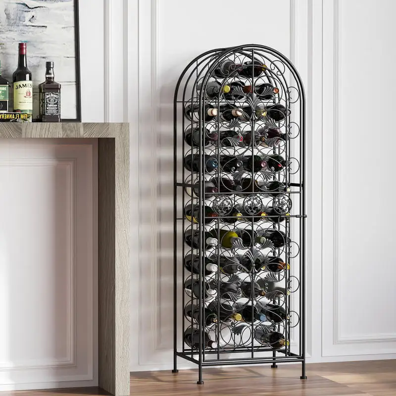 HOMCOM 45-Bottle Modern Wine Organizer Decorative Portable Wrought Iron Wine Rack Jail
HOMCOM 45-Bottle Modern Wine Organizer Decorative Portable Wrought Iron Wine Rack Jail