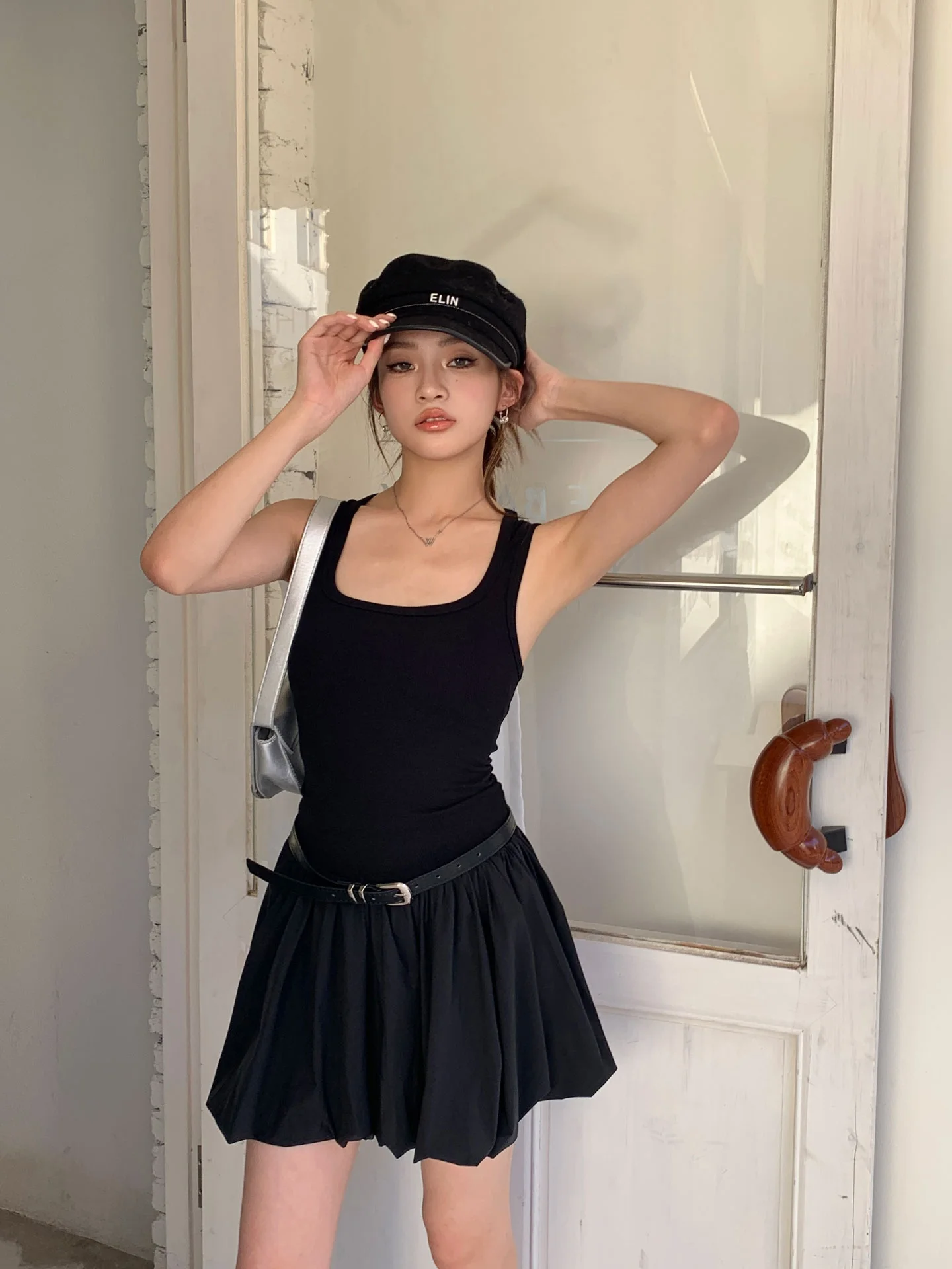 Good Wang Black Puffy Short Skirt Dress Women Summer High Waist Knitted Sleeveless Vest Dress Elastic Polyester Fabric round ...
Good Wang Black Puffy Short Skirt Dress Women Summer High Waist Knitted Sleeveless Vest Dress Elastic Polyester Fabric round ...