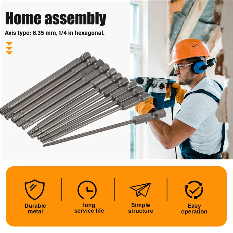 A07F-13 шт., набор длинных отверток Torx 100 мм, набор магнитных бит Torx T6-T40, электрические отвертки с шестигранным хвостовиком 1/4 дюйма 
A07F-13 шт., набор длинных отверток Torx 100 мм, набор магнитных бит Torx T6-T40, электрические отвертки с шестигранным хвостовиком 1/4 дюйма