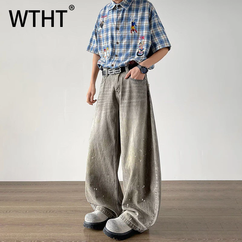 WTHT Vintage 2025 Summer Men's Gradient Do Old Graffiti Design Denim Pants New Fashion High-waisted Wide Leg Jeans Male 2A0497
WTHT Vintage 2025 Summer Men's Gradient Do Old Graffiti Design Denim Pants New Fashion High-waisted Wide Leg Jeans Male 2A0497