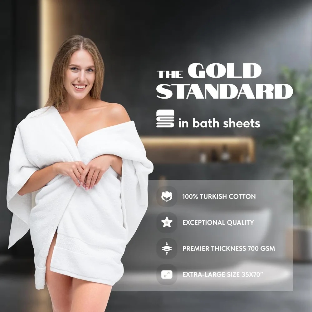 Luxury Bath Sheets Towels for Adults Extra Large | Highly Absorbent Hotel Collection | 2 Pack (White)
Luxury Bath Sheets Towels for Adults Extra Large | Highly Absorbent Hotel Collection | 2 Pack (White)