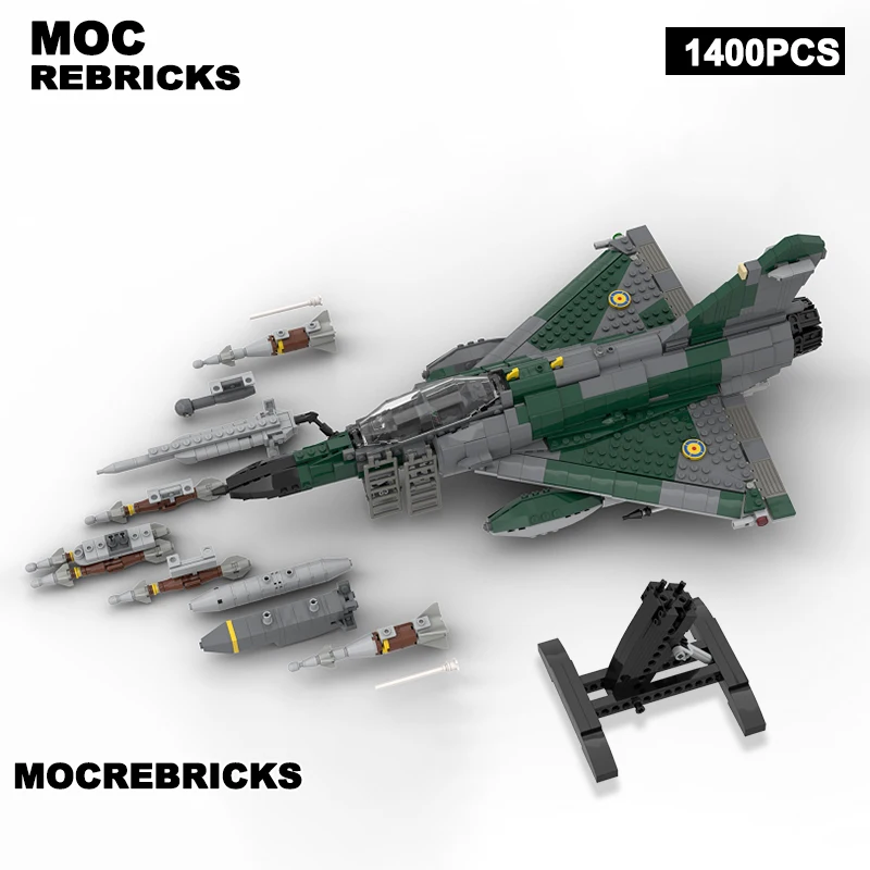 Военная серия WW2, оружие Мираж 2000, истребитель MOC, сборный строительный блок, модель самолета, кирпичная игрушка, подарки на день рождения для мальчика
Военная серия WW2, оружие Мираж 2000, истребитель MOC, сборный строительный блок, модель самолета, кирпичная игрушка, подарки на день рождения для мальчика