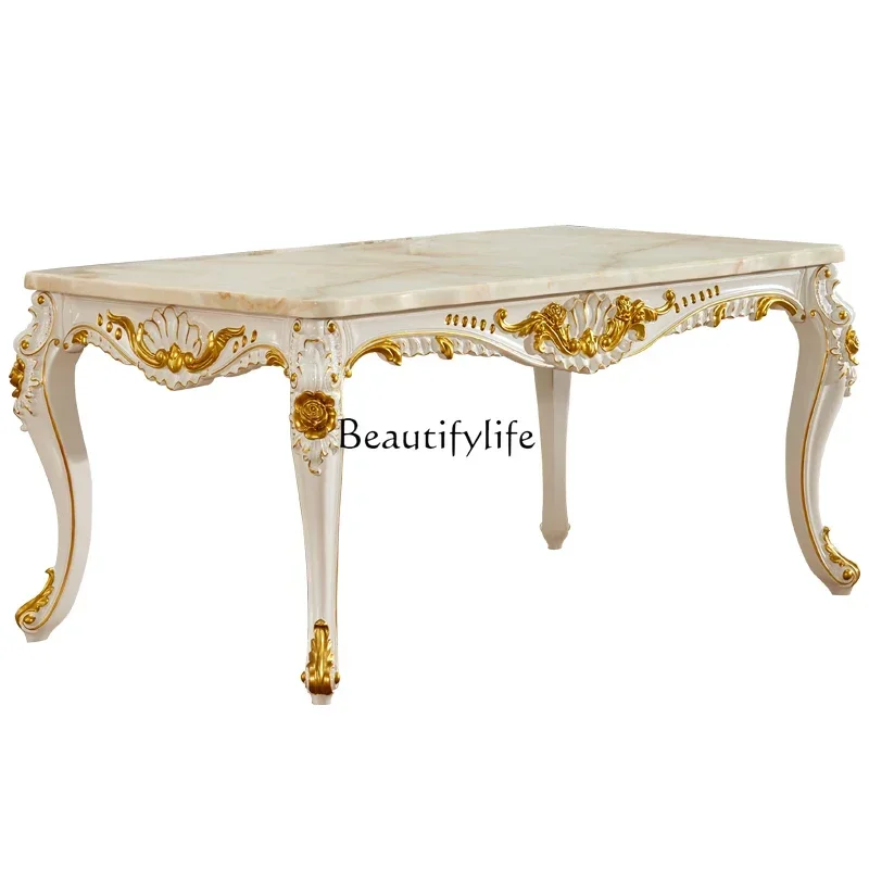 European marble long dining table American luxury restaurant all solid wood rectangular dining table
European marble long dining table American luxury restaurant all solid wood rectangular dining table