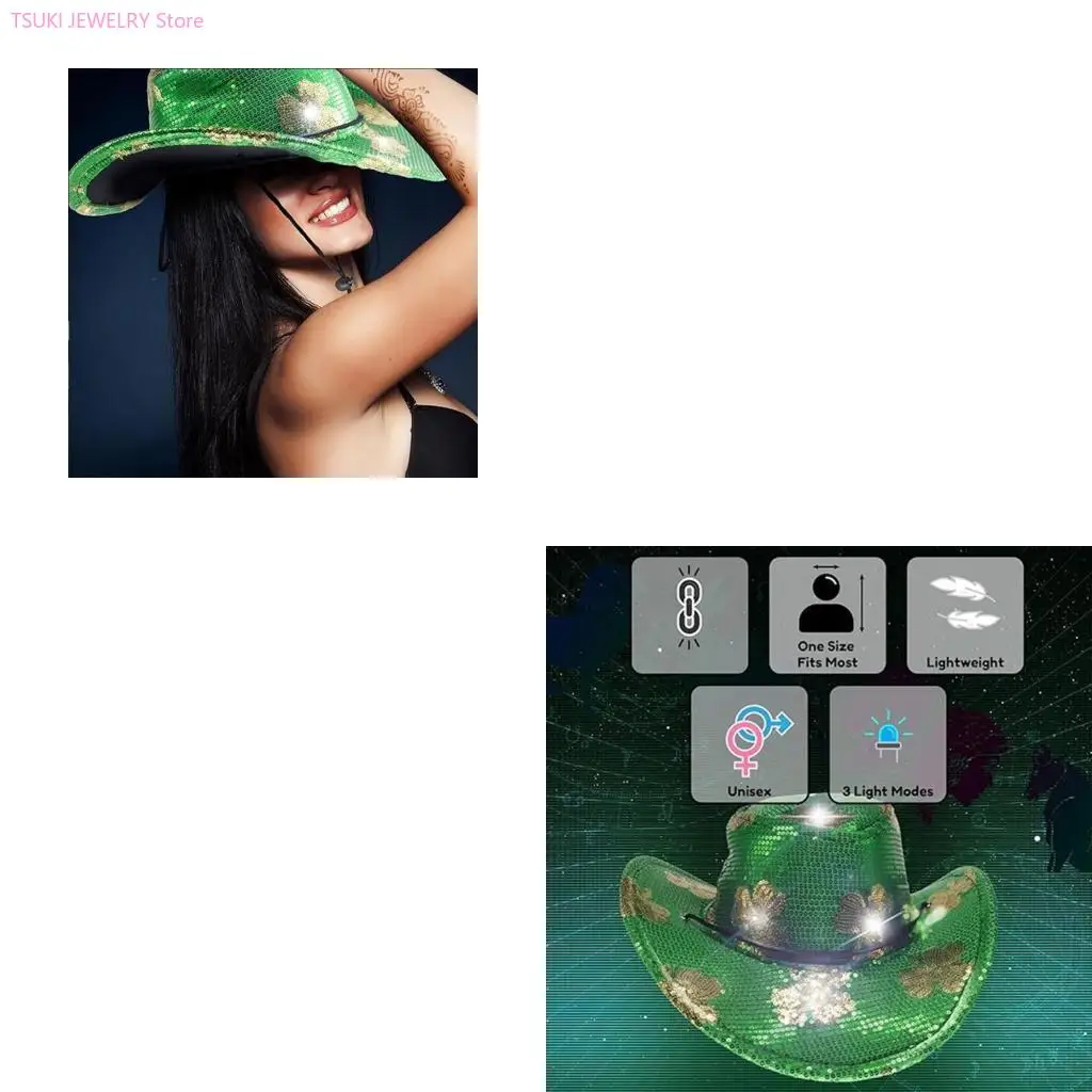 62KE Shamrock Decoration Hat Suit Stage Performances Hat Sequins Celebrations Hat for Festives Parties
62KE Shamrock Decoration Hat Suit Stage Performances Hat Sequins Celebrations Hat for Festives Parties