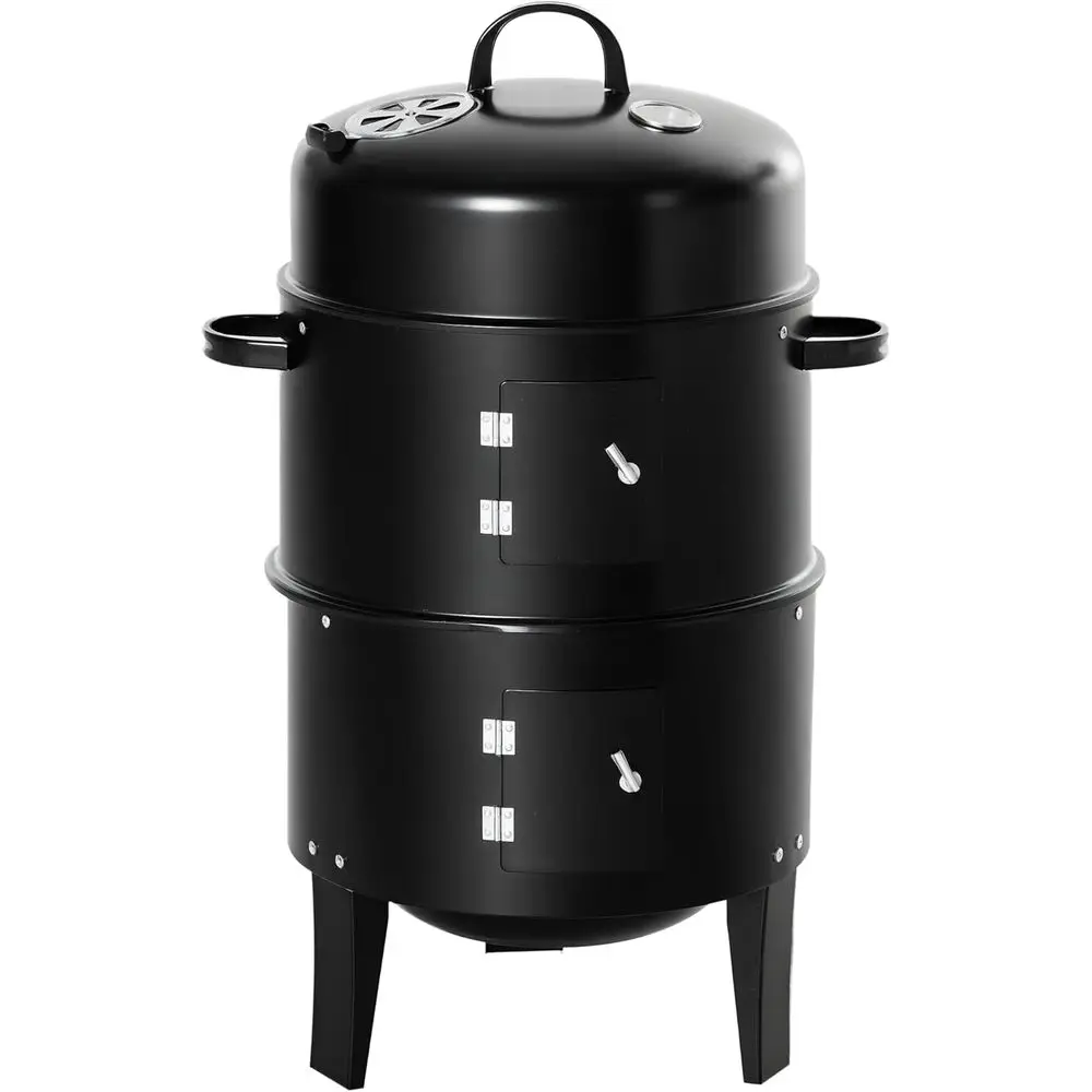 3-in-1 16 Round Charcoal BBQ Smoker with Dual Cooking Areas and Thermometer for Outdoor Cooking and Camping
3-in-1 16 Round Charcoal BBQ Smoker with Dual Cooking Areas and Thermometer for Outdoor Cooking and Camping