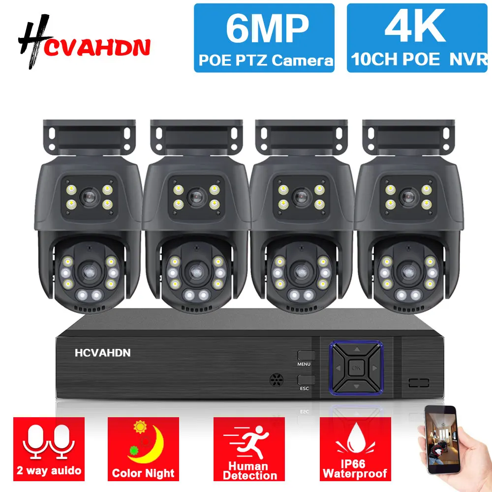 H.265 4CH POE NVR Kit Outdoor Waterproof POE IP Camera 6MP Dual Lens PTZ CCTV Home Security System Set XMEYE 10CH
H.265 4CH POE NVR Kit Outdoor Waterproof POE IP Camera 6MP Dual Lens PTZ CCTV Home Security System Set XMEYE 10CH