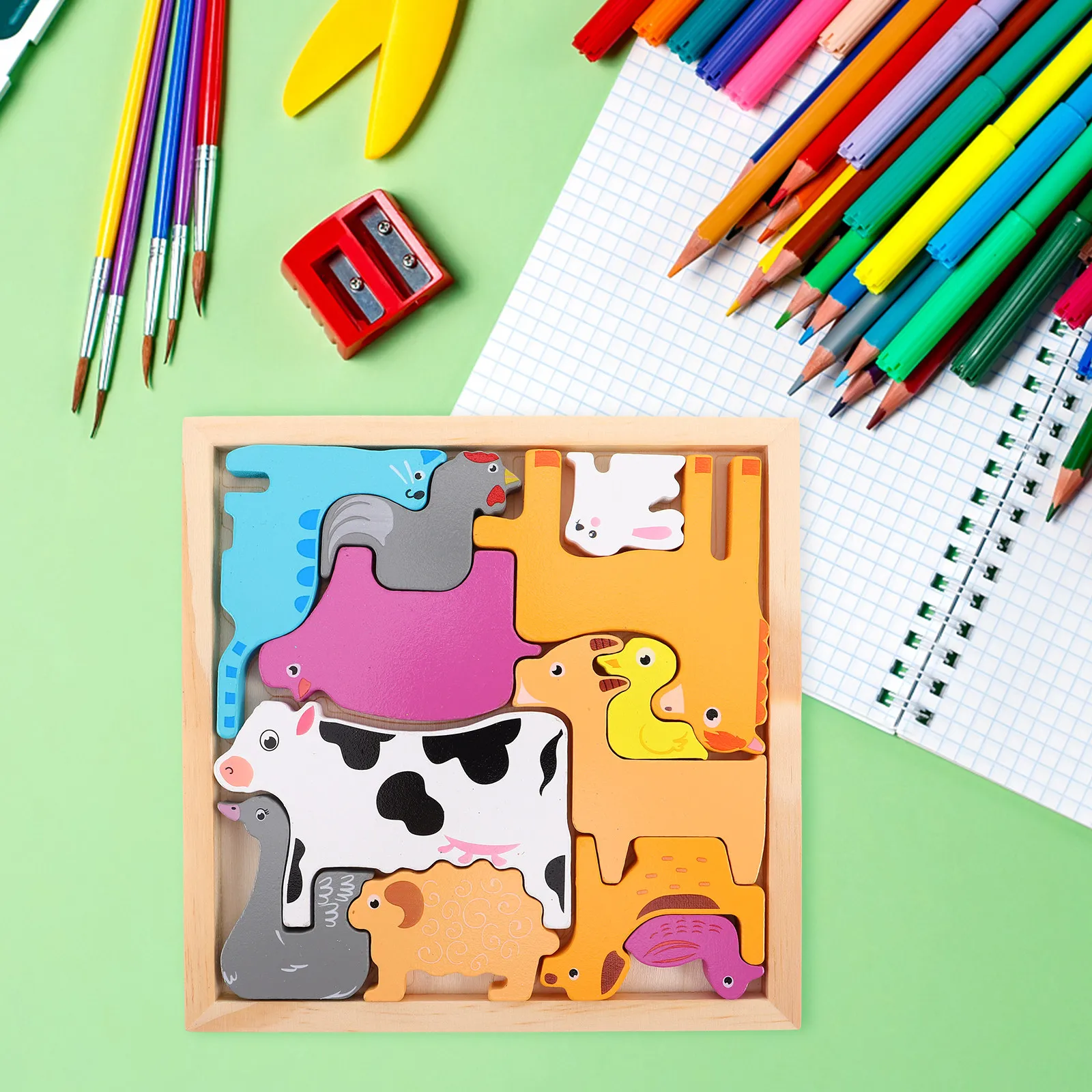 1Set Creative Wooden Animal Board Bright Colors for Toddlers Intellectual Development Hand Eye Coordination
1Set Creative Wooden Animal Board Bright Colors for Toddlers Intellectual Development Hand Eye Coordination