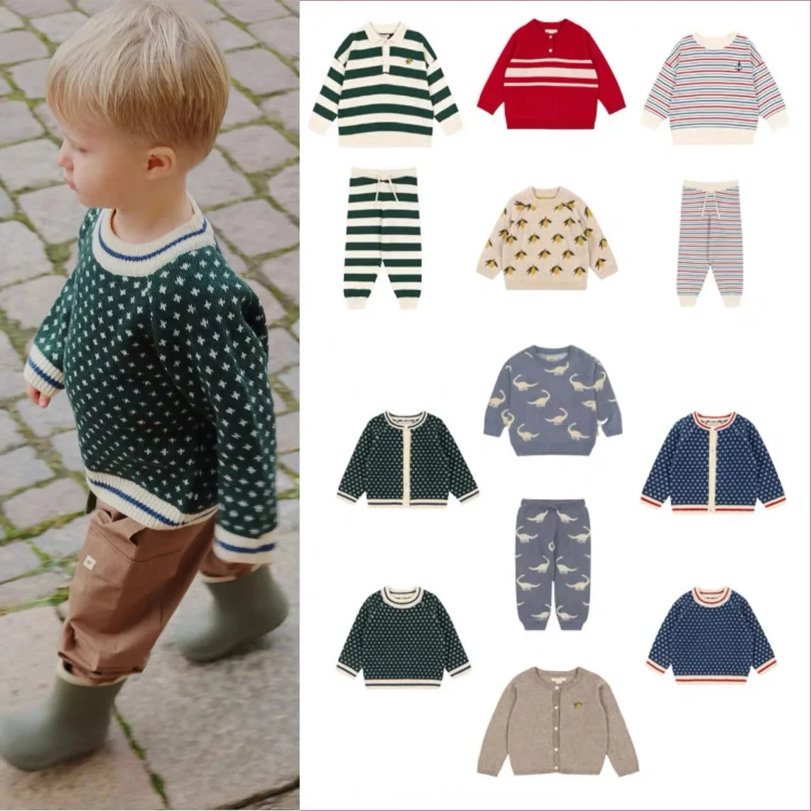 New Children's Knitted Sweater Lemon Embroidered Striped Knitted Lapel Long-sleeved POLO Shirt, Small Children's Casual Top Set
New Children's Knitted Sweater Lemon Embroidered Striped Knitted Lapel Long-sleeved POLO Shirt, Small Children's Casual Top Set