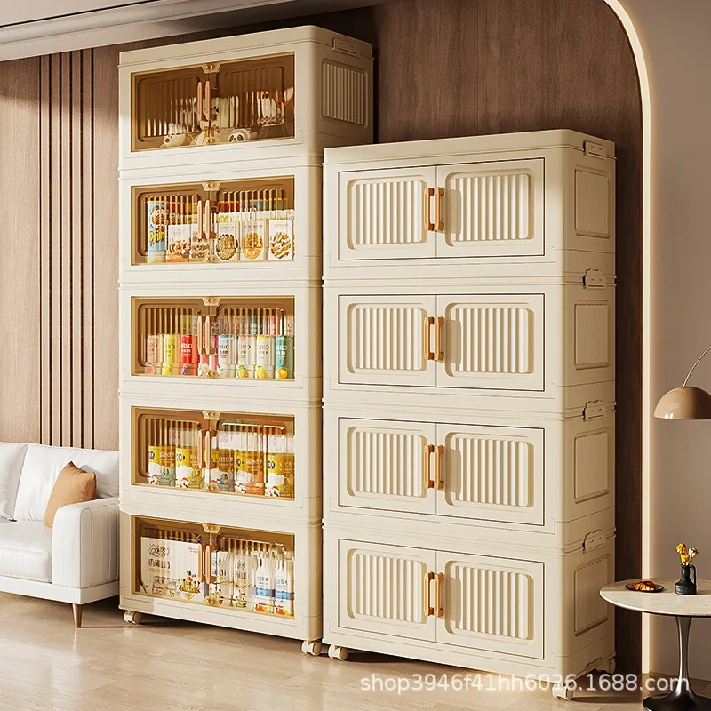 Foldable Storage Cabinet with Lid and Wheels for Home Living Room Kitchen Clothes Snacks Organization Multi-Tier Storage Box
Foldable Storage Cabinet with Lid and Wheels for Home Living Room Kitchen Clothes Snacks Organization Multi-Tier Storage Box