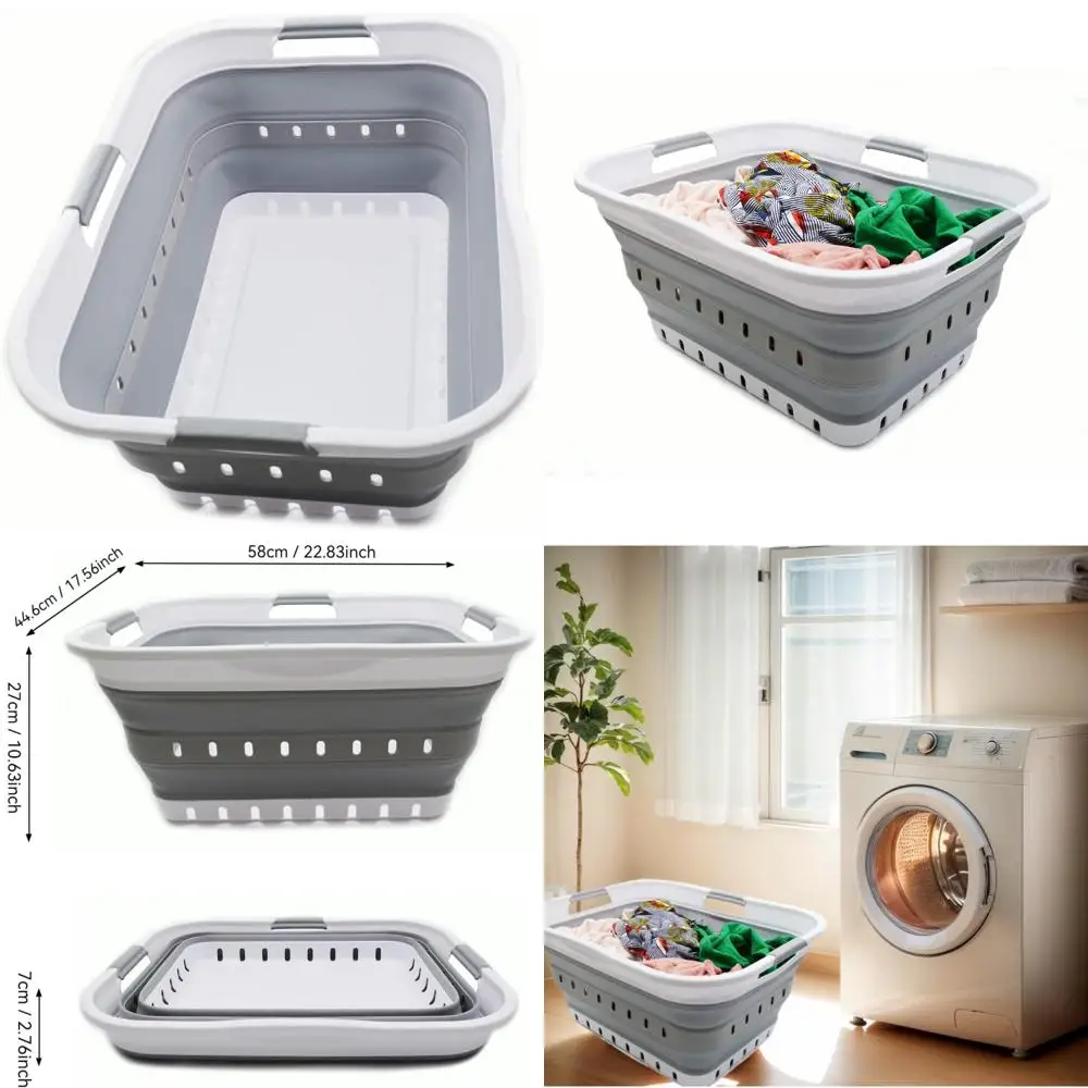 Collapsible 42L Plastic Laundry Basket - Foldable Storage Organizer for Space-Saving Hamper 
Collapsible 42L Plastic Laundry Basket - Foldable Storage Organizer for Space-Saving Hamper