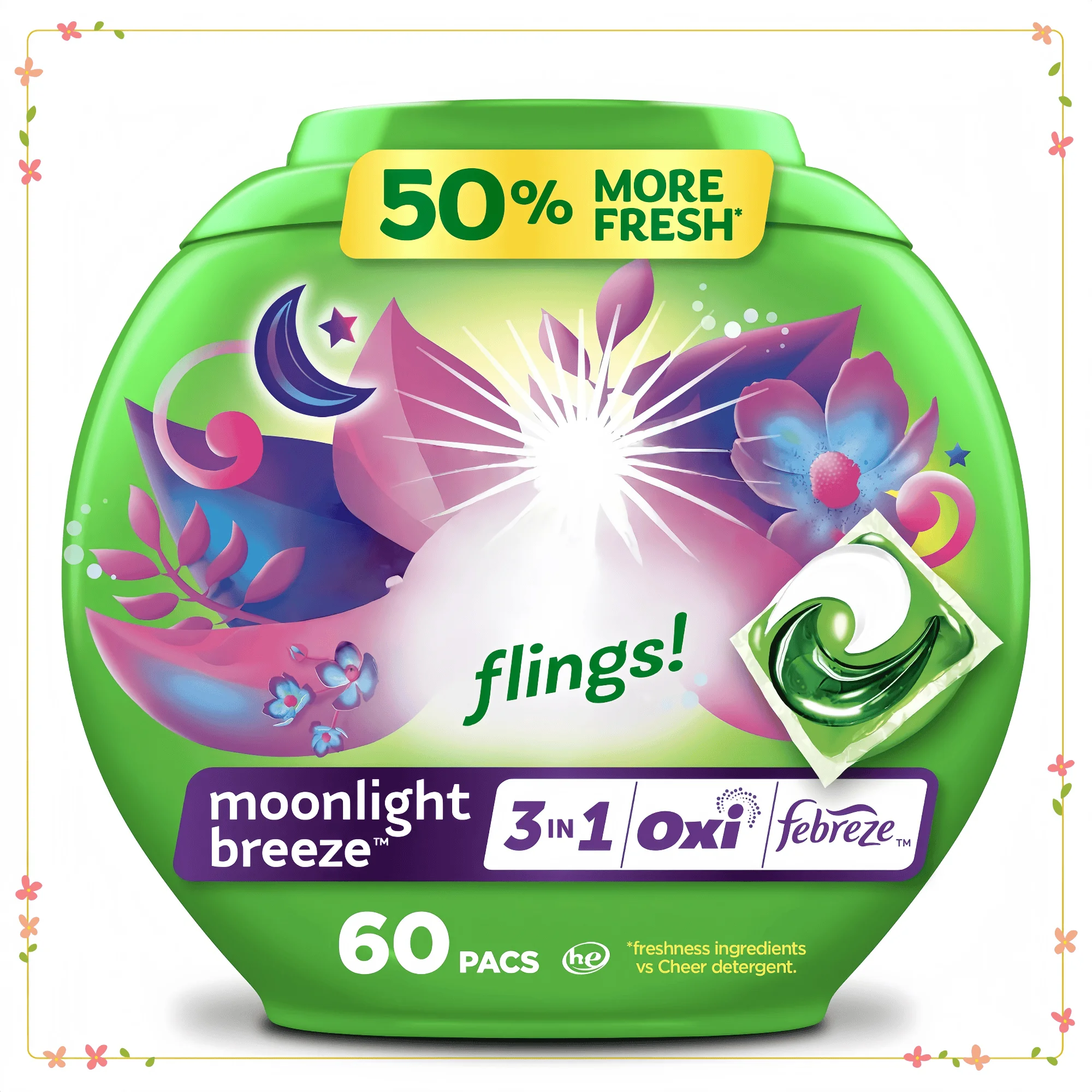 Пакеты для стирки на 60 шт., 3-в-1 с окси и пробкой для удаления свежести и пятен, HE Safe
Пакеты для стирки на 60 шт., 3-в-1 с окси и пробкой для удаления свежести и пятен, HE Safe