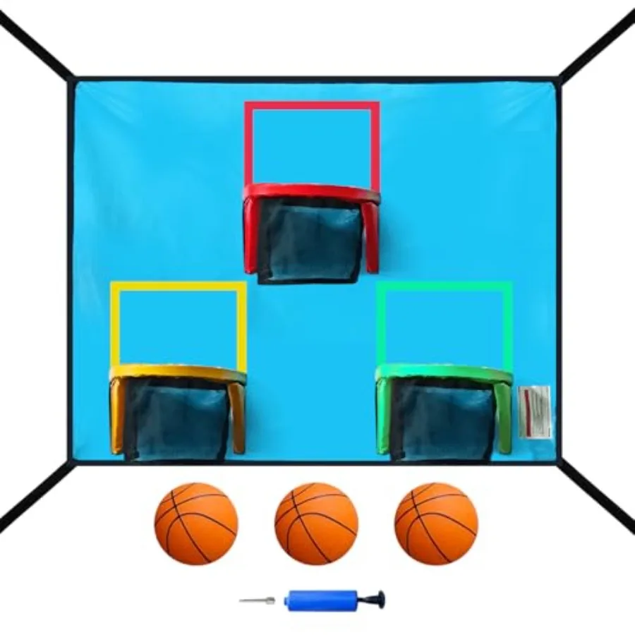 Trampoline Basketball Hoop with 3 Hoops and 3 Balls Lightweight Basketball Hoop for Trampoline Easy to Install with Universal A
Trampoline Basketball Hoop with 3 Hoops and 3 Balls Lightweight Basketball Hoop for Trampoline Easy to Install with Universal A